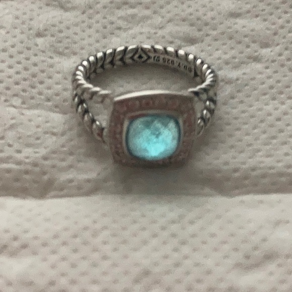 David Yurman petite Albion Ring blue topaz